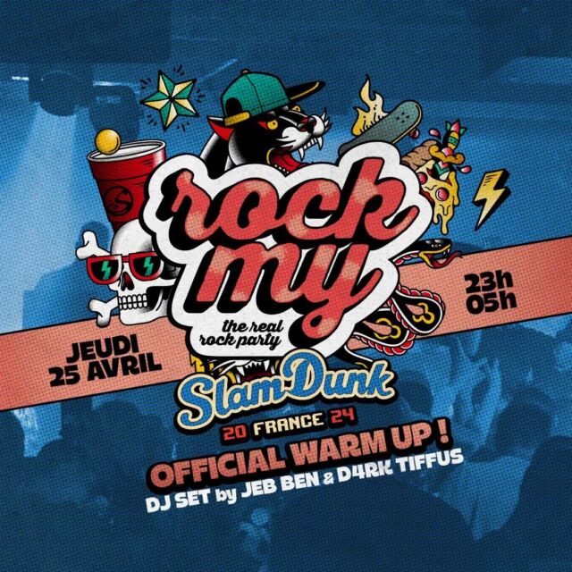 ▪️PARTY▪️
🎊 @rockmyofficial x @slamdunkfrance
Warm-up party!
🔥 Gagne 2 places pour le Slam Dunk festival 
🗓️ 25.04.24
🎫 Entrée gratuite 
▪️Dj set by @jeb_ben & @d4rktiffus
Join us!
#beerpong #redcups #partyrock #pigalle #warmup  #rockmy #rockmythursday #slamdunkfrance
#RMT #therealrockparty #poppunk #metalcore